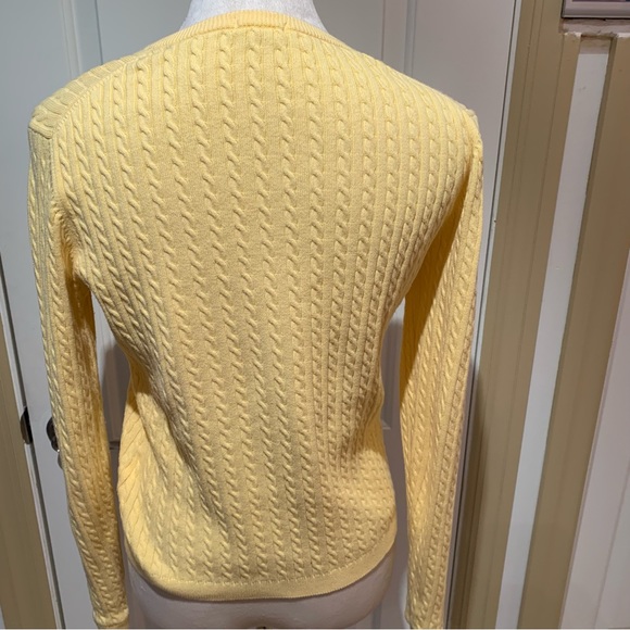 IZOD -FLEX. Canary yellow cable knit sweater w/90th PGA championship log… - Picture 4 of 12
